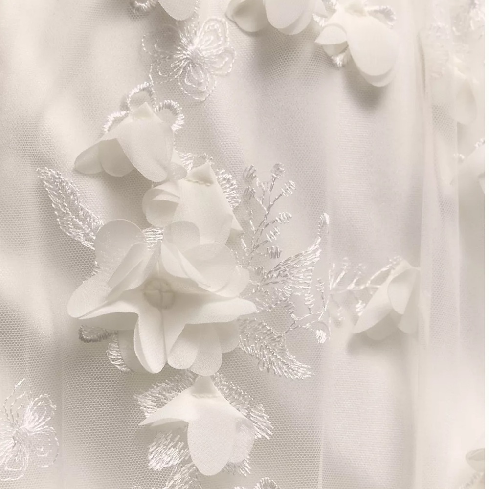 Anthropologie Helsi Audrey Square-Neck Floral Appliqué Sheer Midi Dress - Picture 4 of 5